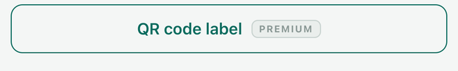The QR code label button at the bottom of an item entry.