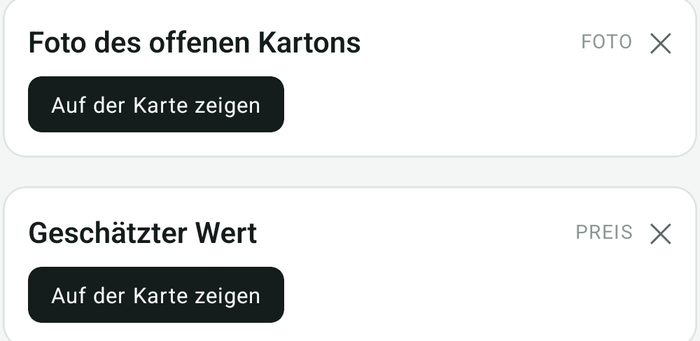 Die Felder Foto und Wert