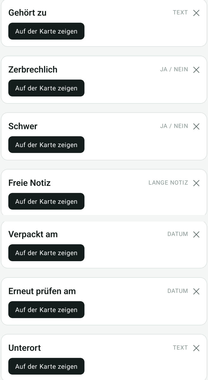 Sieben einfache Felder
