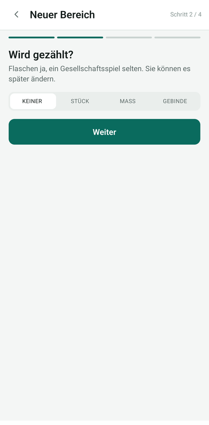 Wahl des Mengenmodus