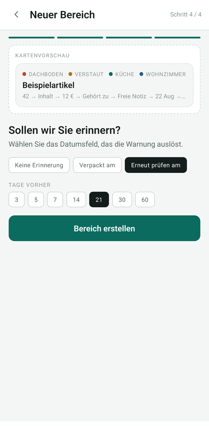 Wahl des Erinnerungsfelds