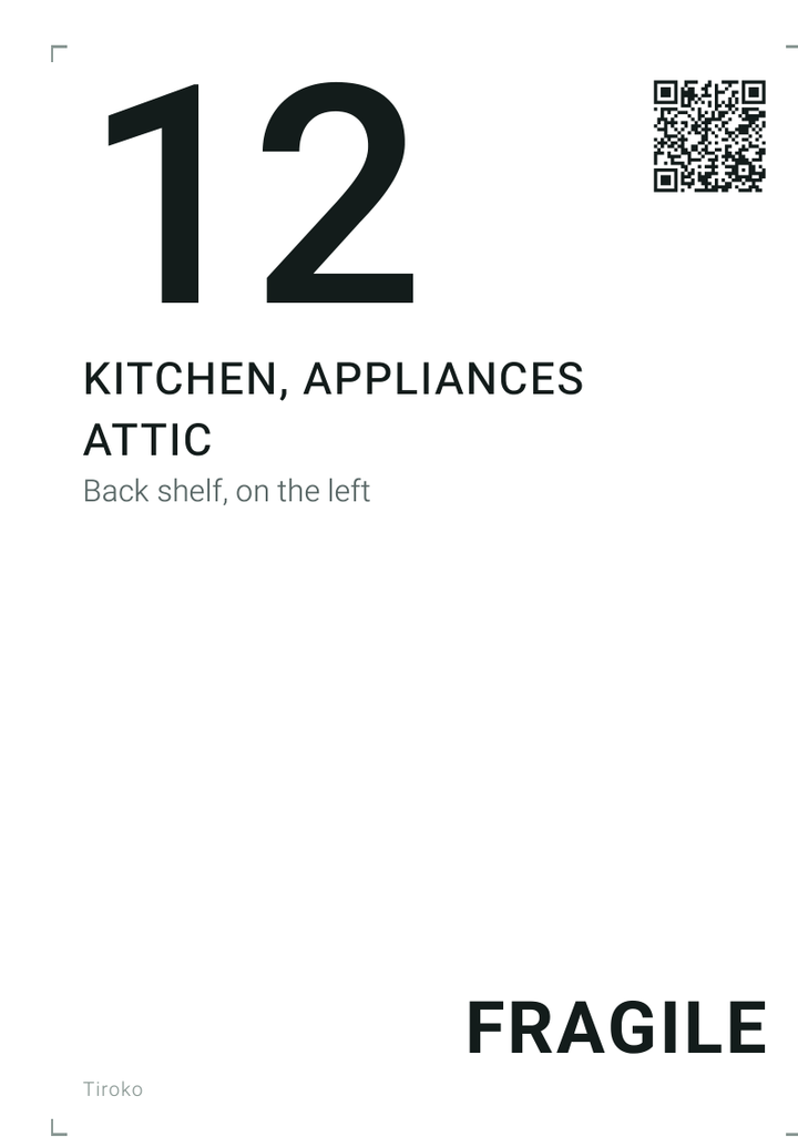 Label of box number 12