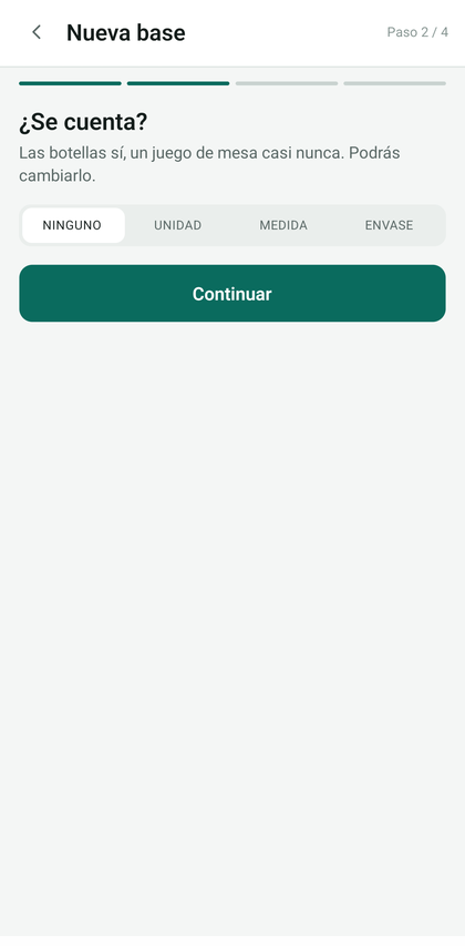 Elección del modo de cantidad