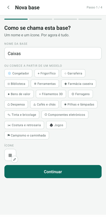 Ecrã de nome da base